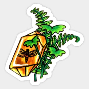 Dragonfly in Amber Sticker